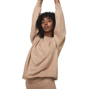 Lunya Cozy Cotton Silk Pullover - Nutmeg - Size Medium